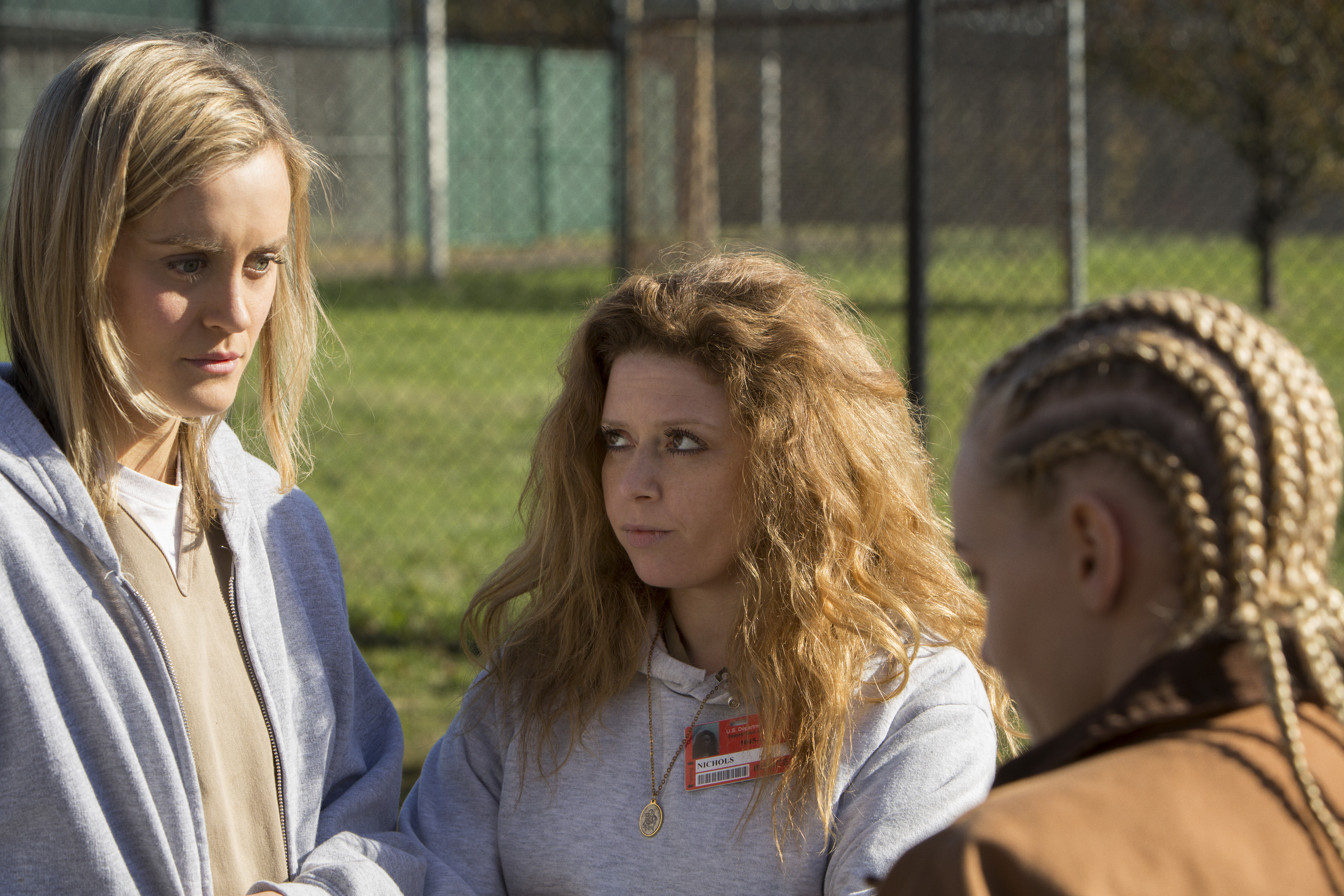 Still of Natasha Lyonne, Taylor Schilling and Madeline Brewer in Orange Is the New Black (2013)