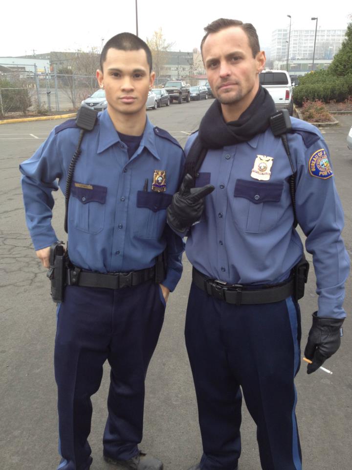Still of Steven Sukul and Rocky Christopher Wilson on set of Grimm Ep. 13