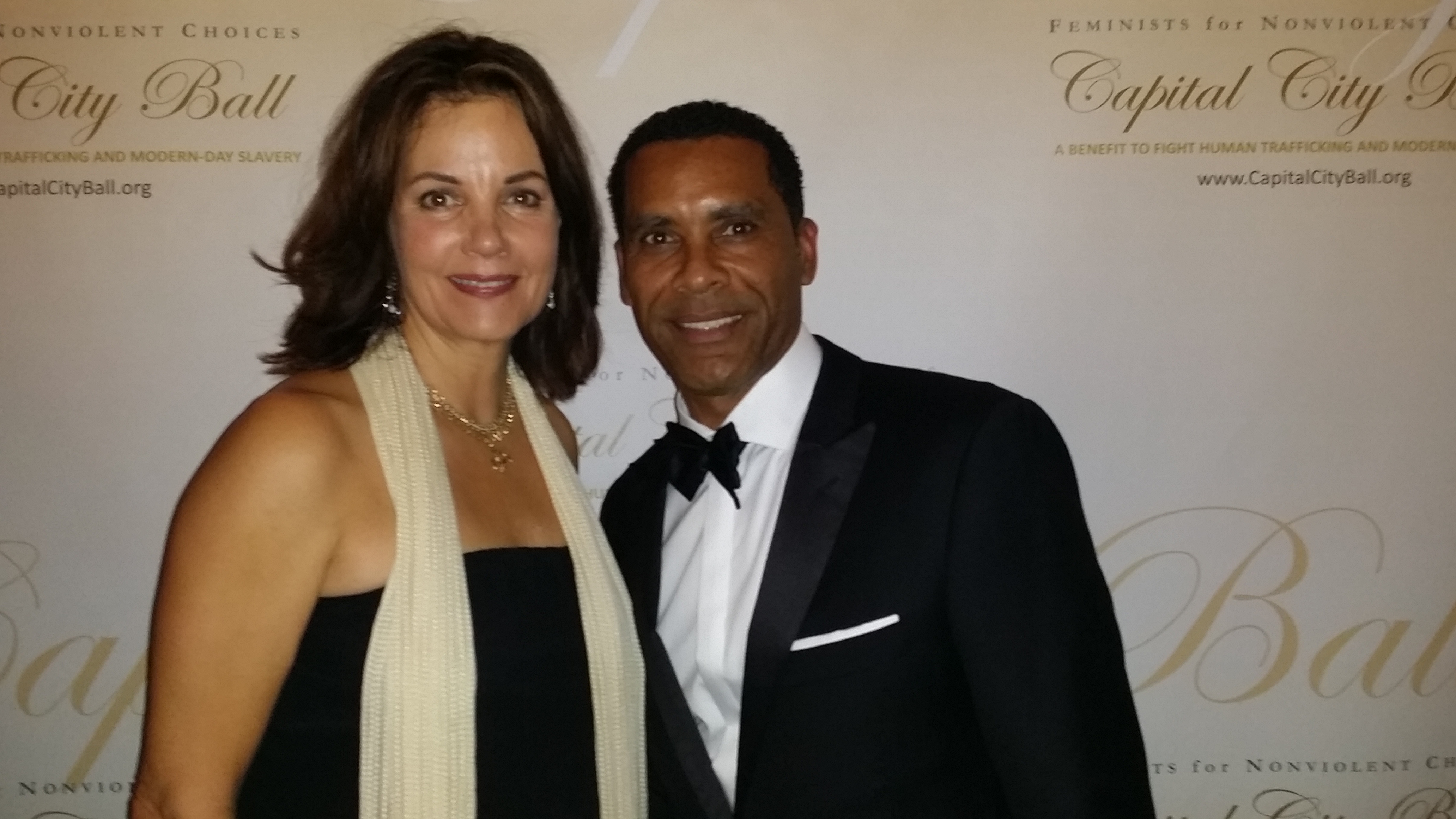 Actor Lamont Easter with Actor Margaret Colin