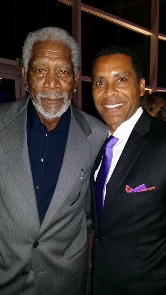 Actor and Executive Producer Morgan Freeman and Actor Lamont Easter at the Washington DC screening of the CBS show Madam Secretary.