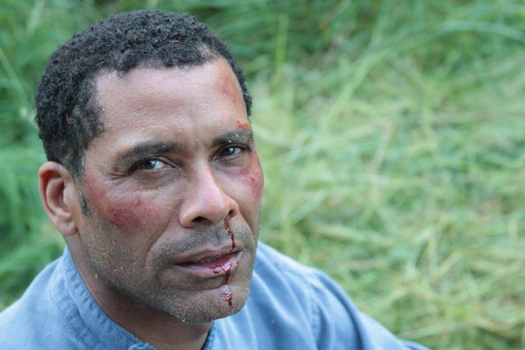 Actor Lamont Easter playing Bill Barnaby in the 1887 Indie western feature film The Lonesome Trail - Pre-production shot.