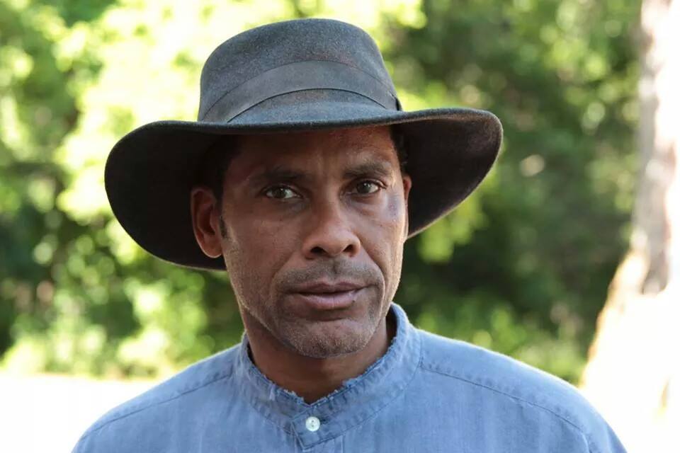 Actor Lamont Easter playing Bill Barnaby in the 1887 Indie western feature film The Lonesome Trail - Pre-production shot.