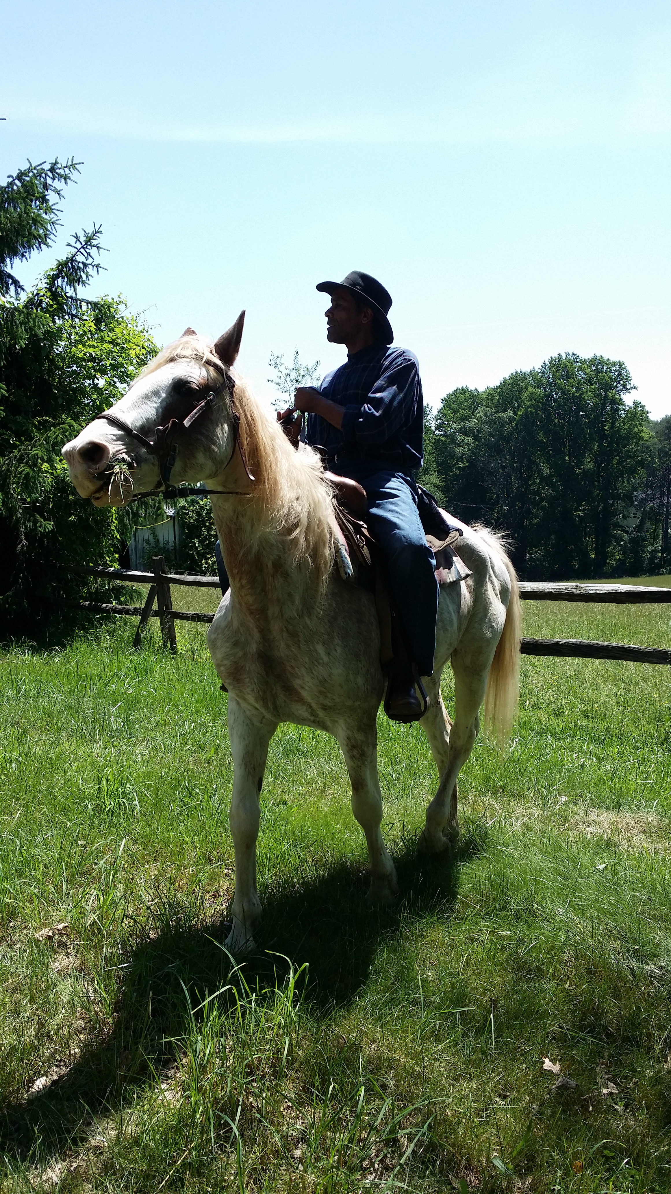 Actor Lamont Easter playing Bill Barnaby in the 1887 Indie western feature film The Lonesome Trail - Pre-production shot.