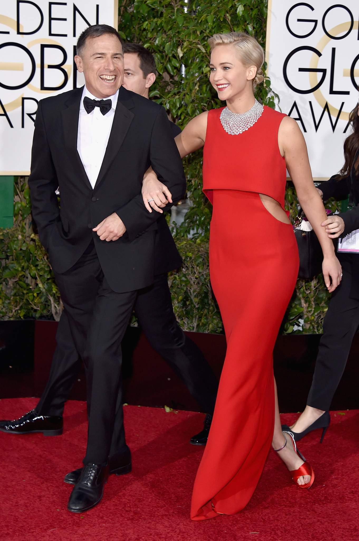 David O. Russell and Jennifer Lawrence at event of 73rd Golden Globe Awards (2016)