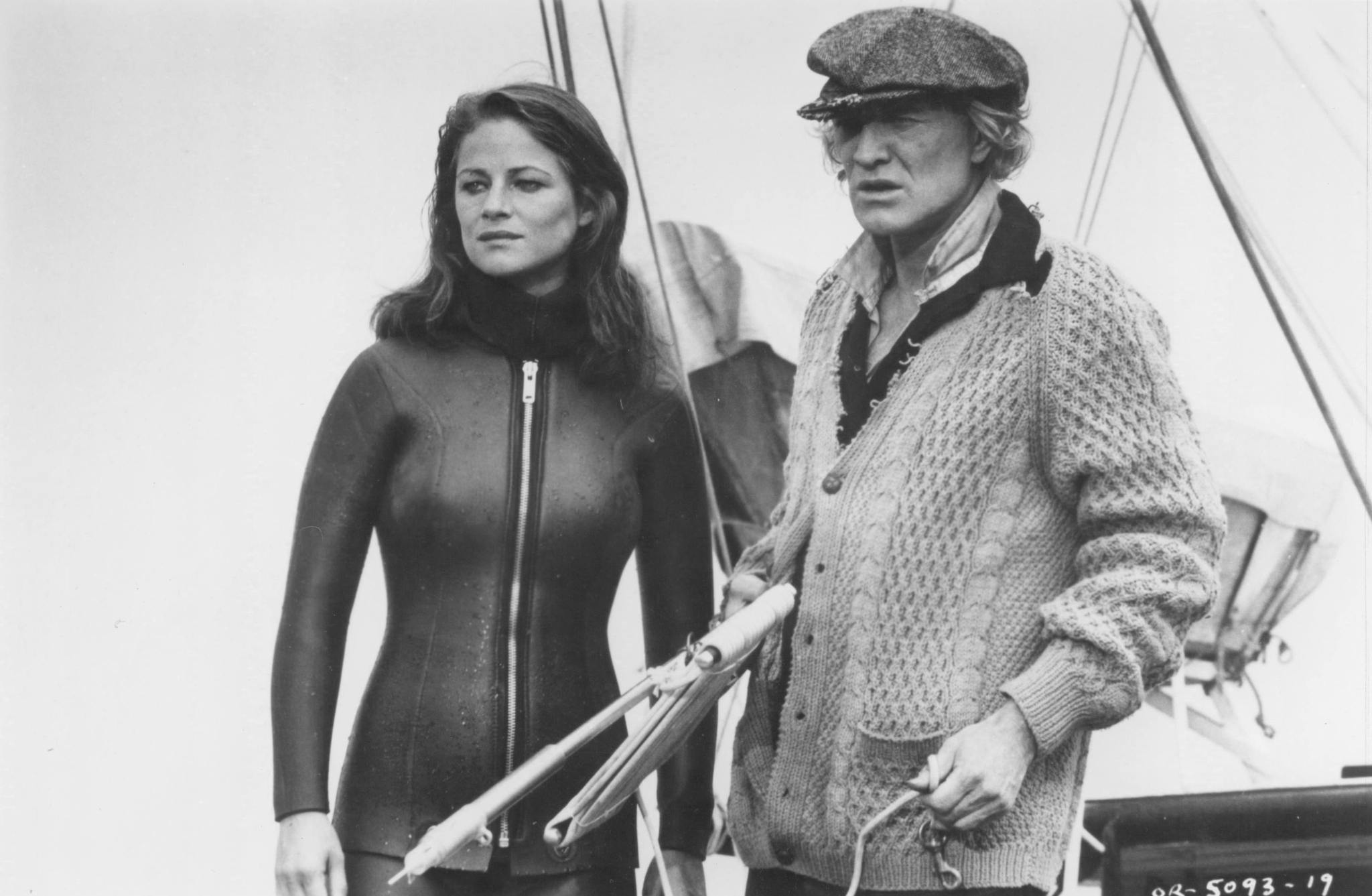 Still of Richard Harris and Charlotte Rampling in Orca (1977)