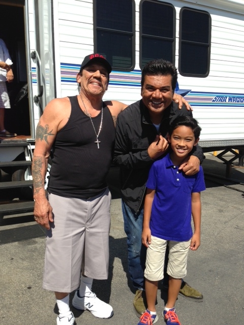 Hanging out with Danny Trejo and George Lopez on the set of 