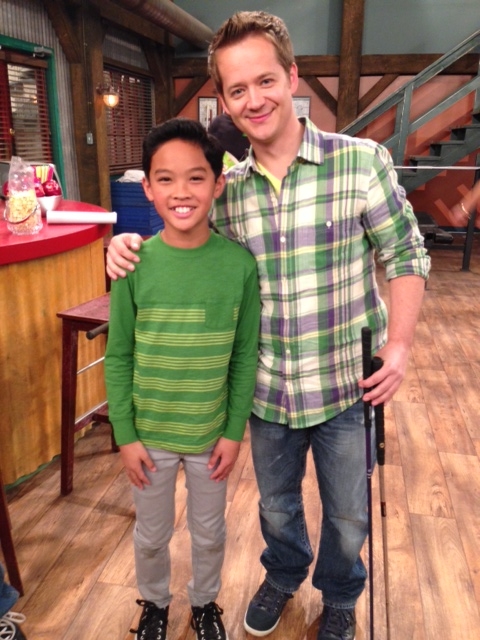 Riley and Jason Earles on Disney's Kick In set.