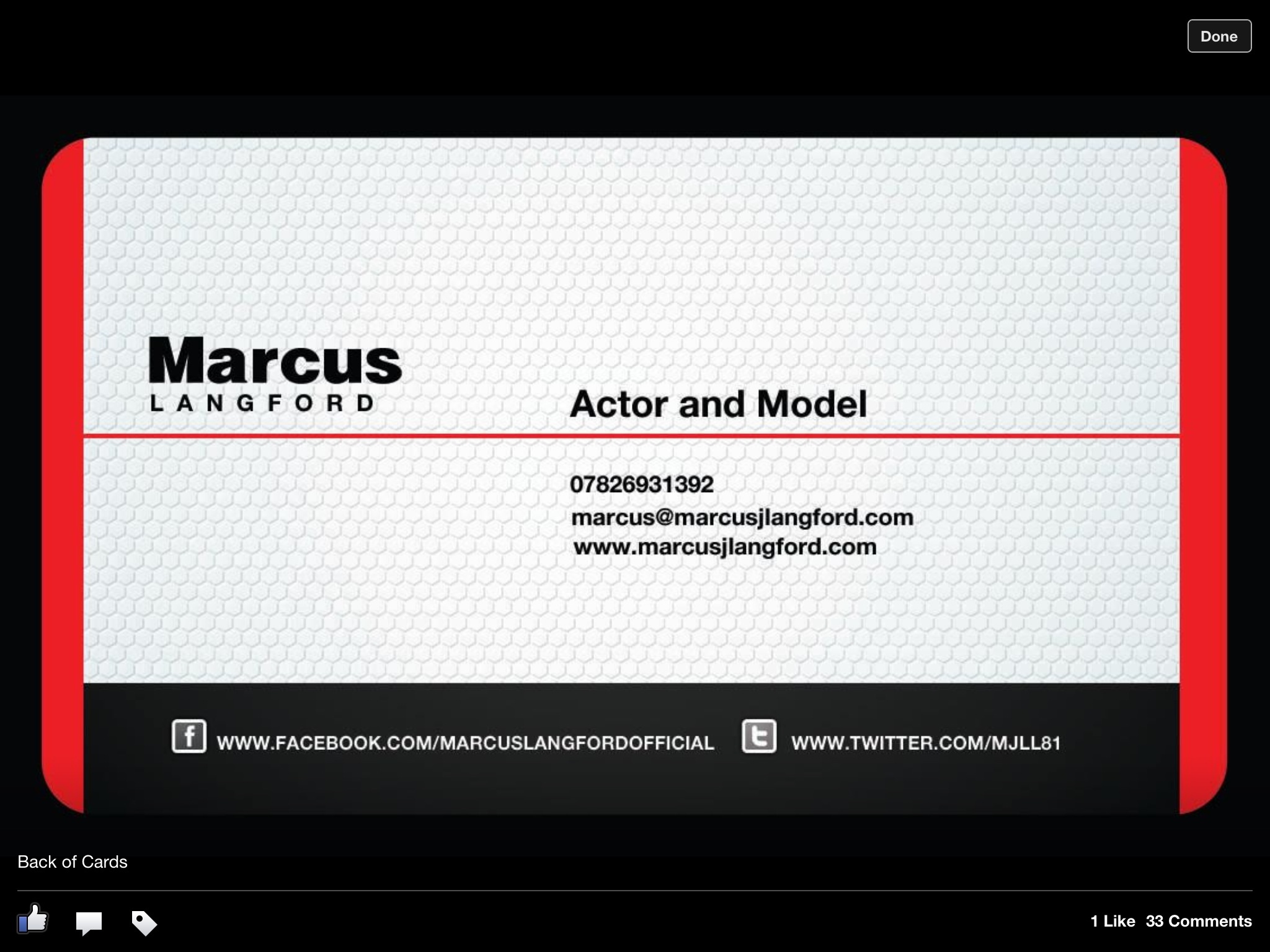 My business card!