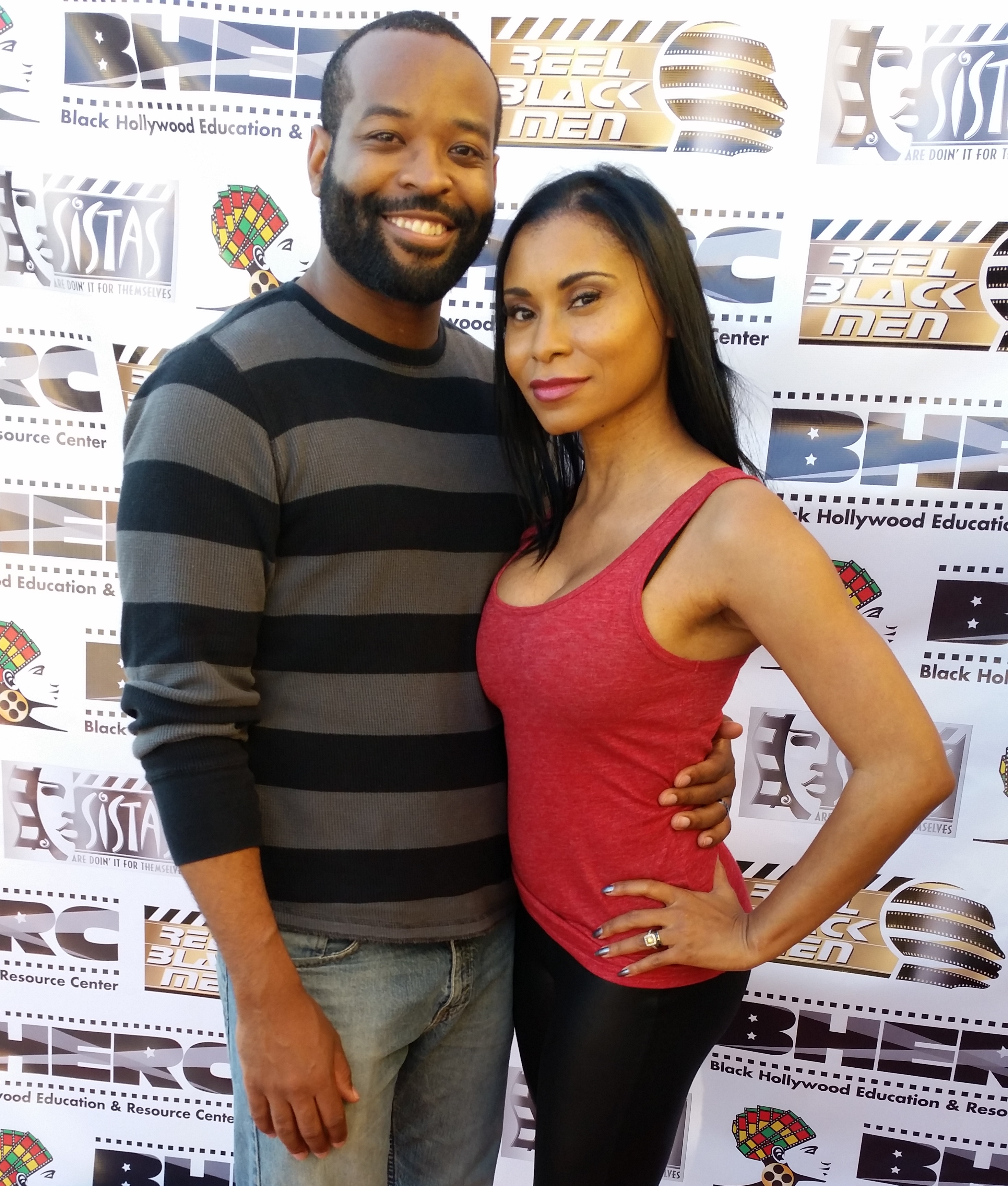 At the Black Hollywood Education and Resource Center for the African-American Film Marketplace film festival with Gerald Dewey