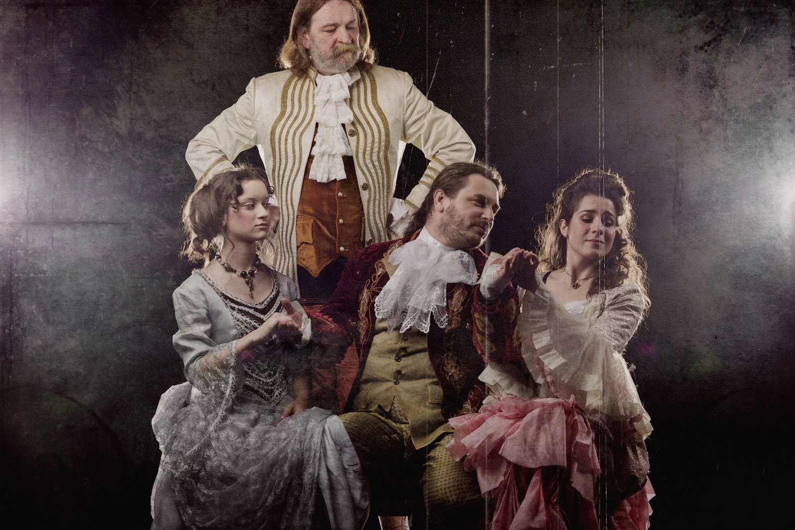 Still of Attila Bocsárszky, Csaba László Eröss, Andrea Ivett Eröss and Lilla Dégner in Benyovszky, the rebel count (2015)