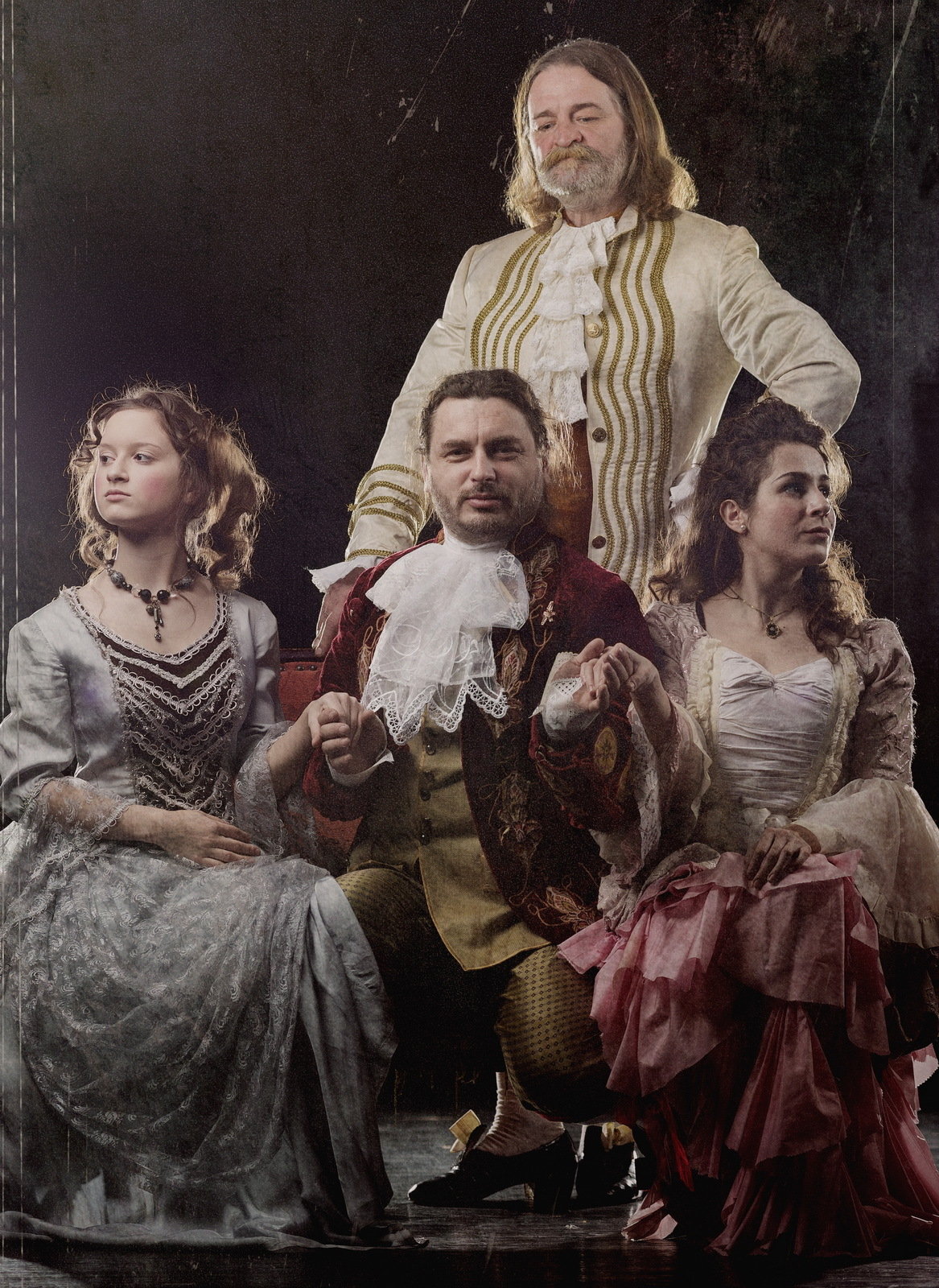 Still of Attila Bocsárszky, Csaba László Eröss, Andrea Ivett Eröss and Lilla Dégner in Benyovszky, the rebel count (2015)