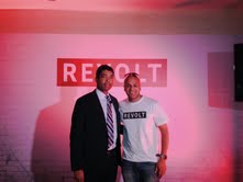 Jason Humble and CEO of Revolt TV Keith Clinkscales at Revolt TV Launch.