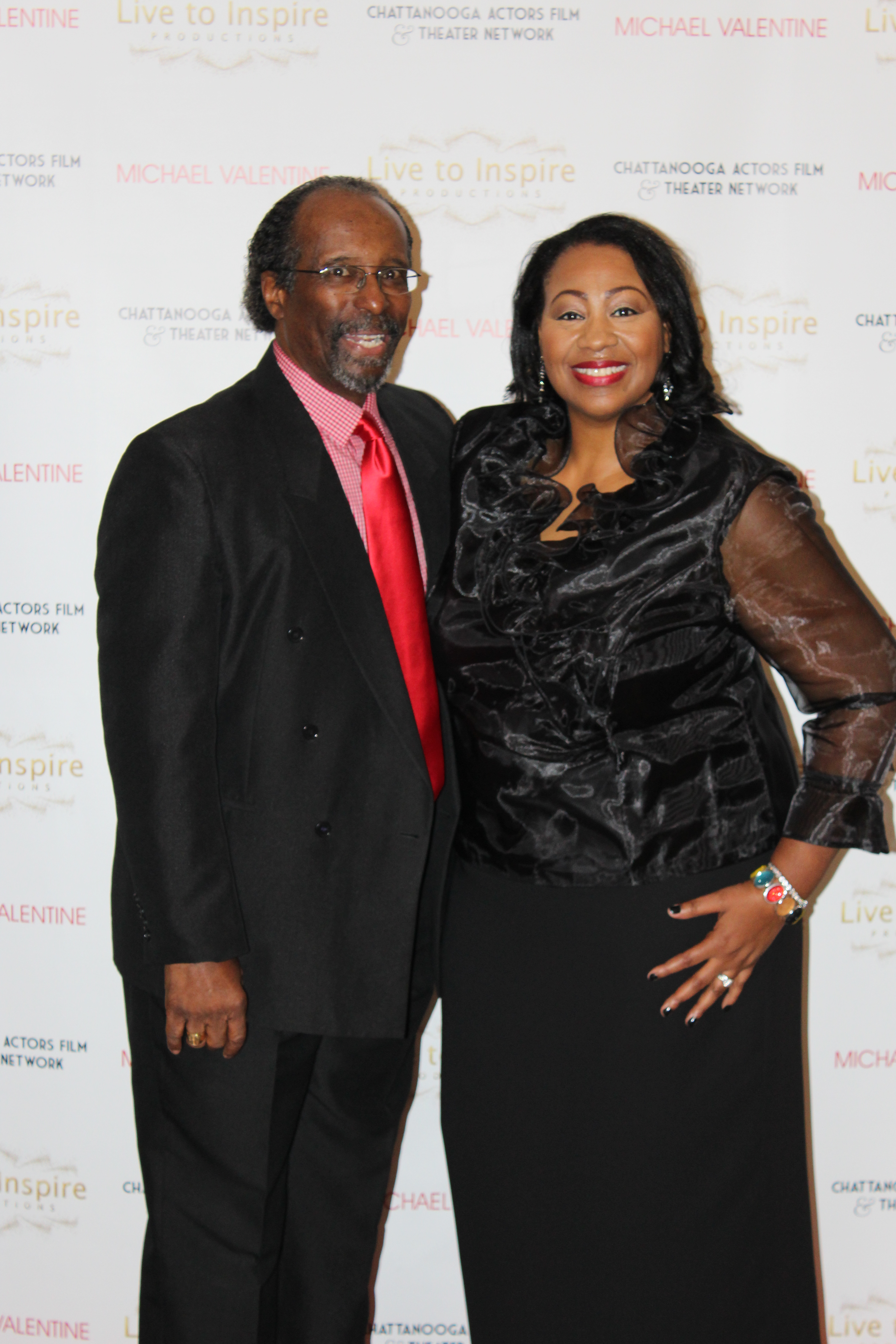 Shelia Wofford and William M. Holloway Jr. on the red carpet event at the cast wrap party of Michael Valentine the movie 2016.