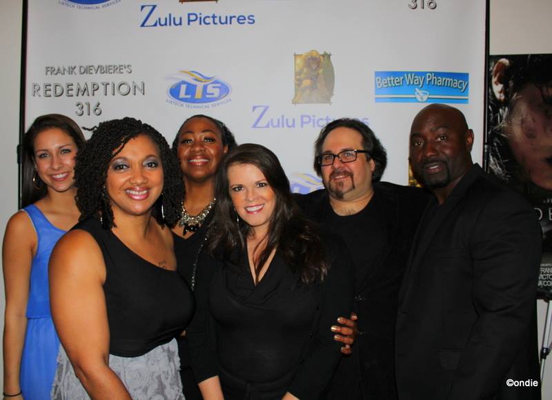 Shelia Wofford and Director/Writer Frank Dievbiere along with other cast and crew members at the Premiere of 