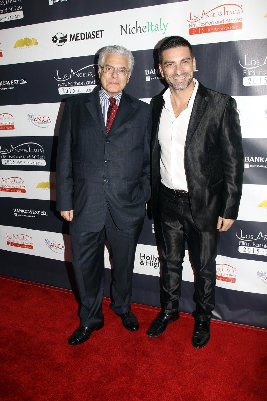 Alessandro Cuomo and The Italian consul Antonio Verde at the Los Angeles Italia Film festival 2015