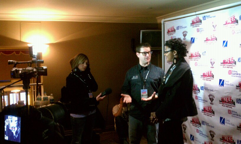 Erica Watson being interviewed by Jason James at the 2011 Detroit Independent Film Festival.