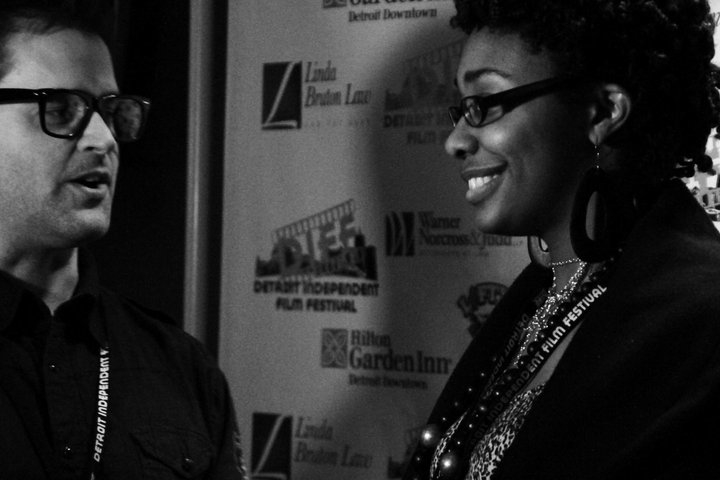 Erica Watson being interviewed by Jason James at the 2011 Detroit Independent Film Festival.