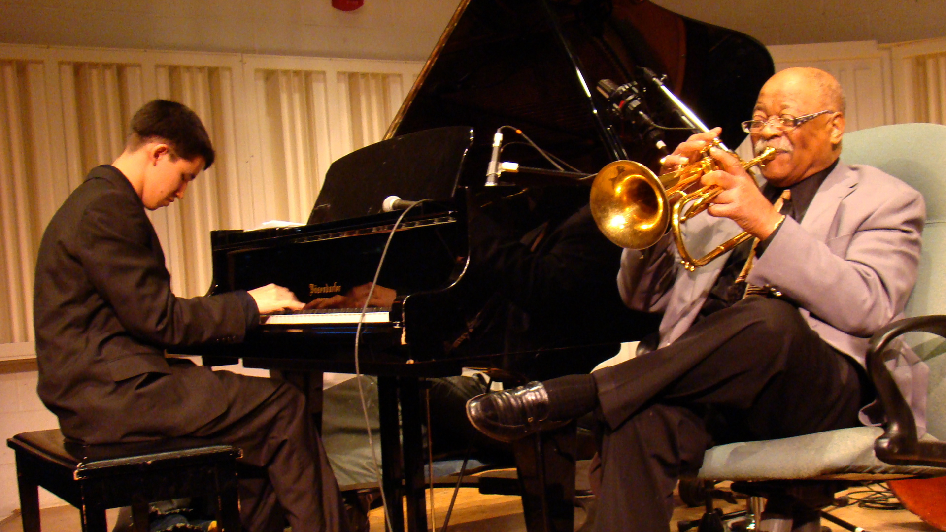 Still of Clark Terry and Justin Kauflin in Keep on Keepin' On (2014)