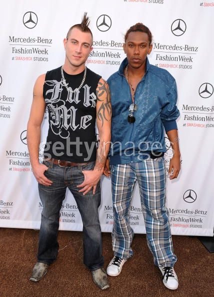 Jesse Lewis attending Mercedes Benz Fashion Week w/ Chad Tulik (MTV, Tila Tequila)