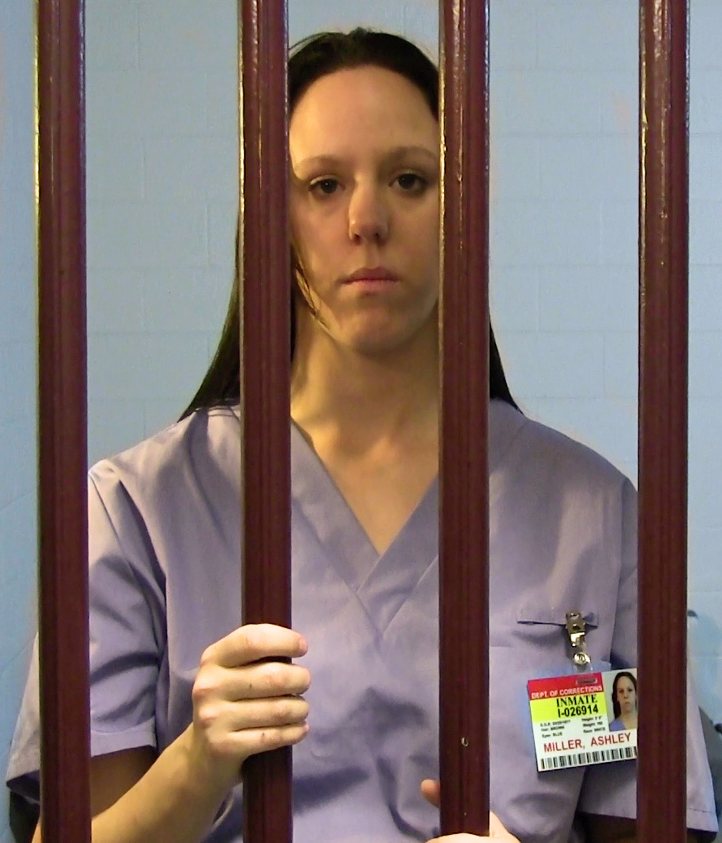 Ashley Miller (Debra van Gaalen) lock in a prison cell during a scene from Daughter of the King