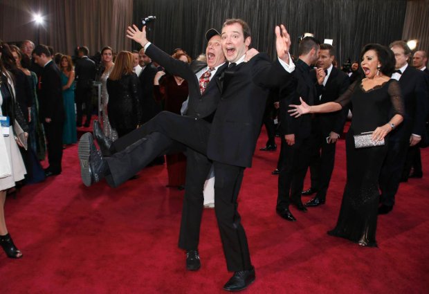 2013 Academy Awards Red Carpet. Filmmakers Jon Alpert (L) and Matthew O'Neill