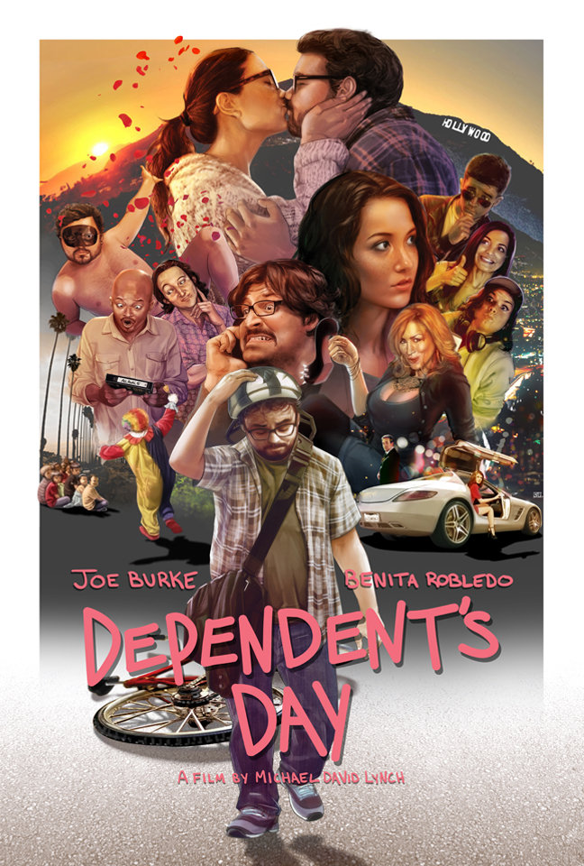 Dependent's Day inspired art by Chang Liu. A film by Michael David Lynch starring Joe Burke, Lisa Ann Walter, Benita Robledo, Shannon Lucio, Josh Staman, Erin Pineda, Todd Bridges and Brian George.