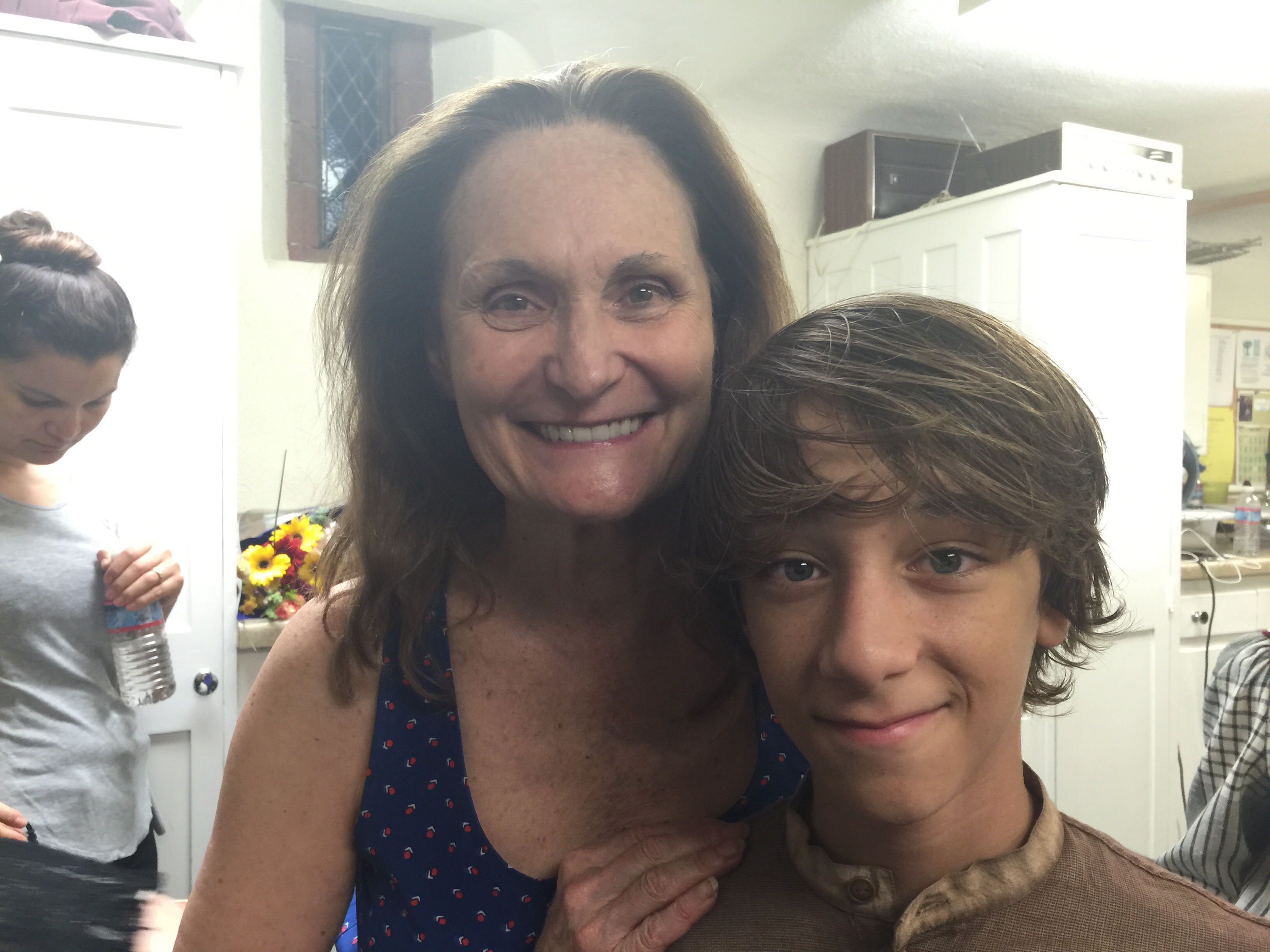 Ty on set with Beth Grant