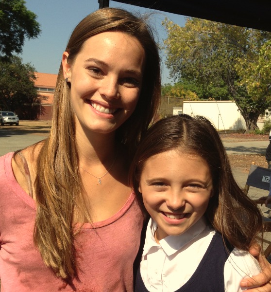 Bailey Noble and Elyse Cole on the set of 