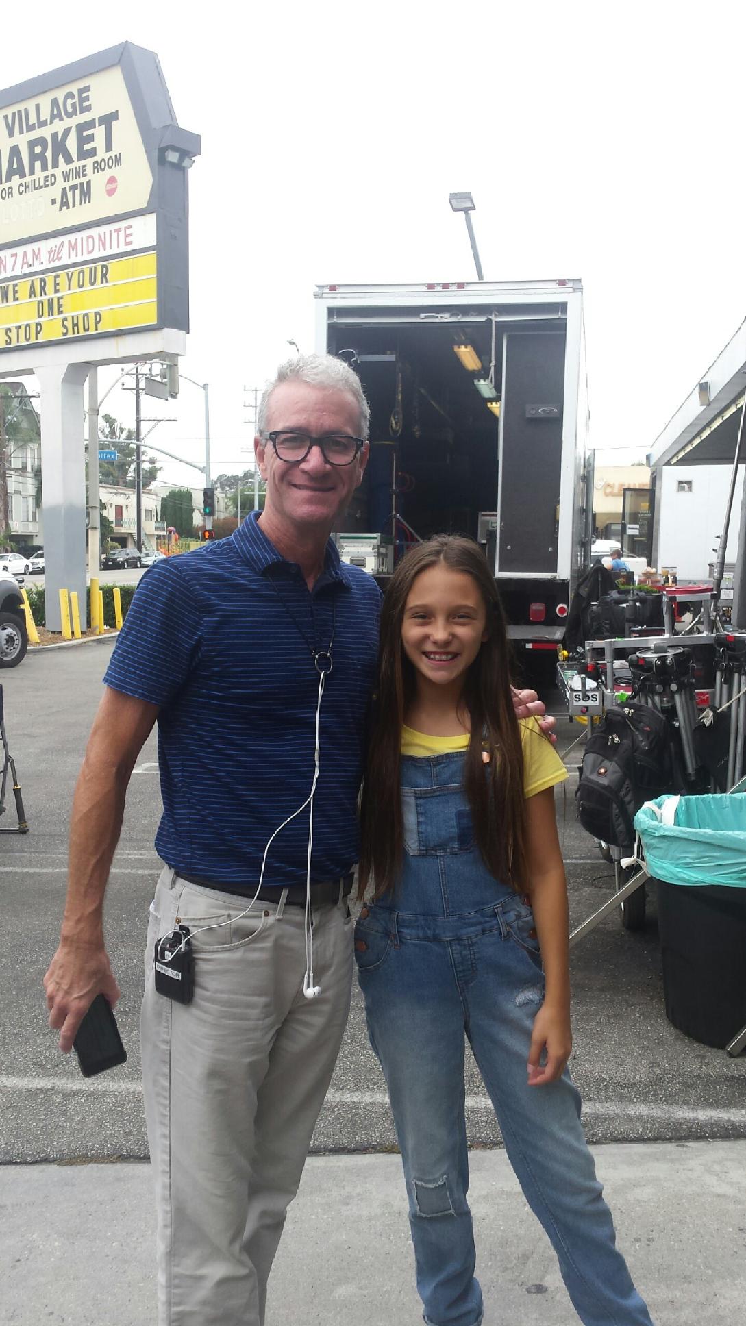 Elyse Cole with Director Alec Smight on the set of CSI: Cyber 