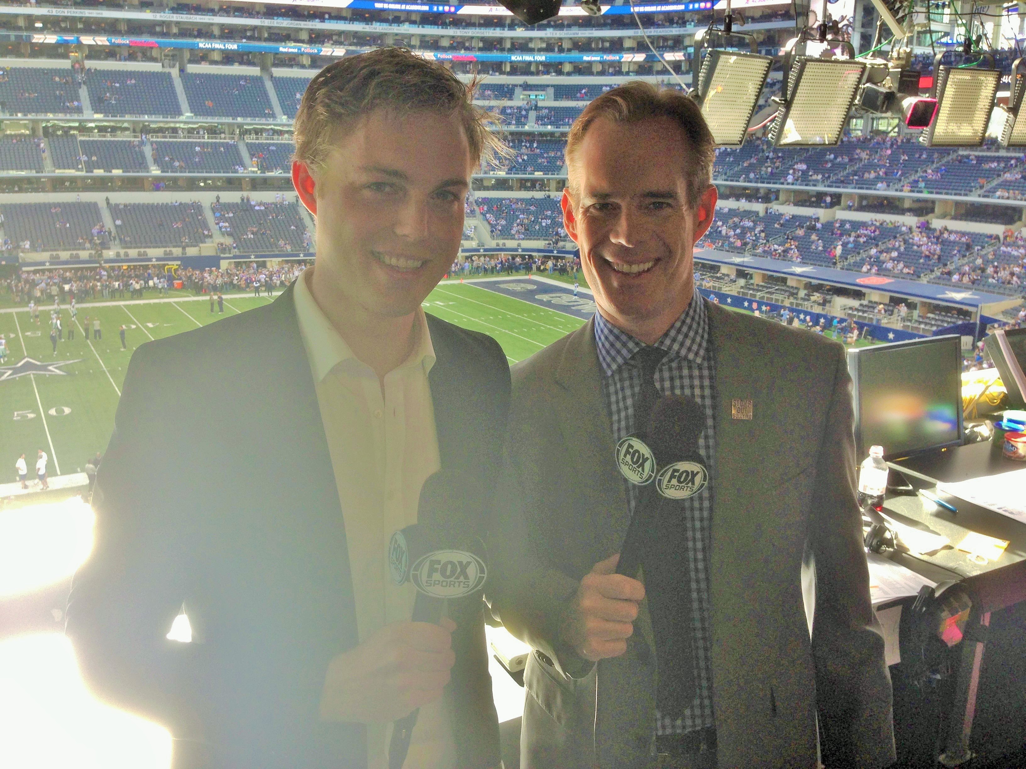 In the Fox Sports booth with Joe Buck