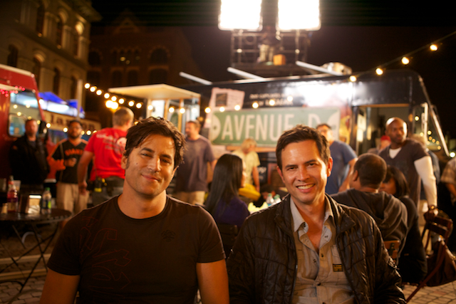 Writers David A. Newman and Keith Merryman on the set of Think Like A Man
