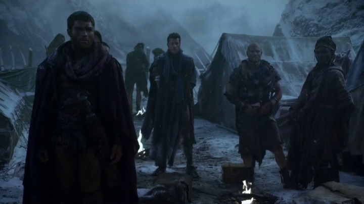 Daniel Feuerriegel, Liam McIntyre, Blessing Mokgohloa and Jason Lambert in Spartacus: Blood and Sand (2010)