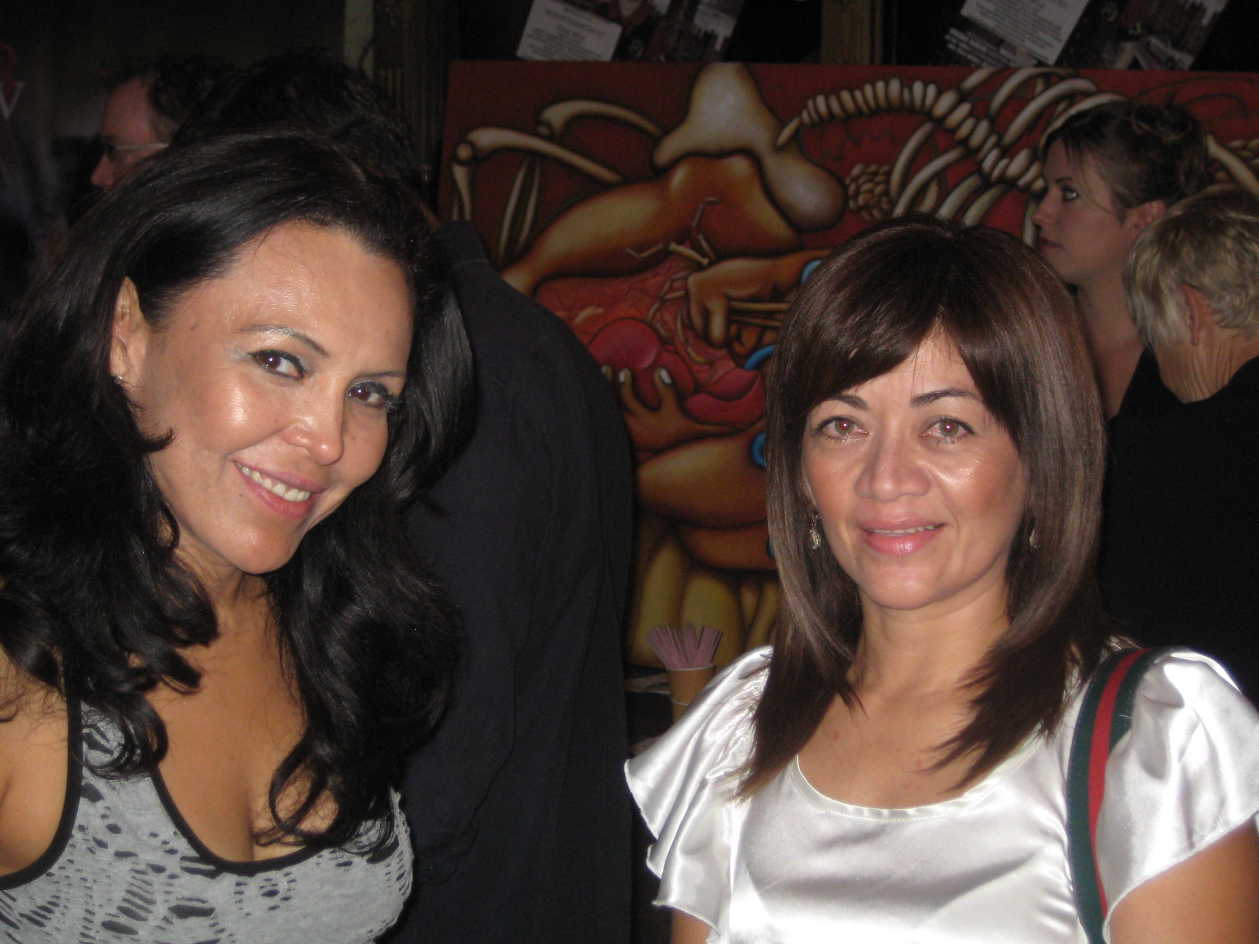 Sandra Santiago and photographer Gracy Cruz at Comedian Nikki Melendez's film screening in downtown Los Angeles California http://www.sandrasantiago.com