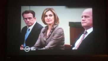 Brenda Strong, Glenn Morshower and myself at the defense table.