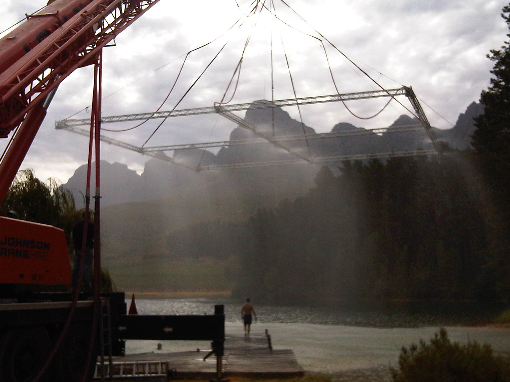 90x90 foot overhead rain rig