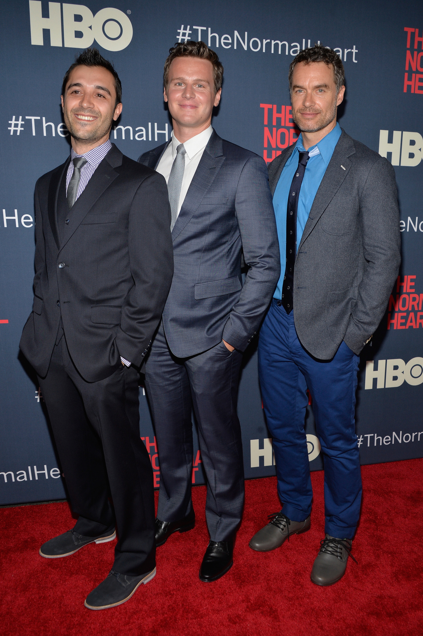 Murray Bartlett, Jonathan Groff and Frankie J. Alvarez at event of The Normal Heart (2014)
