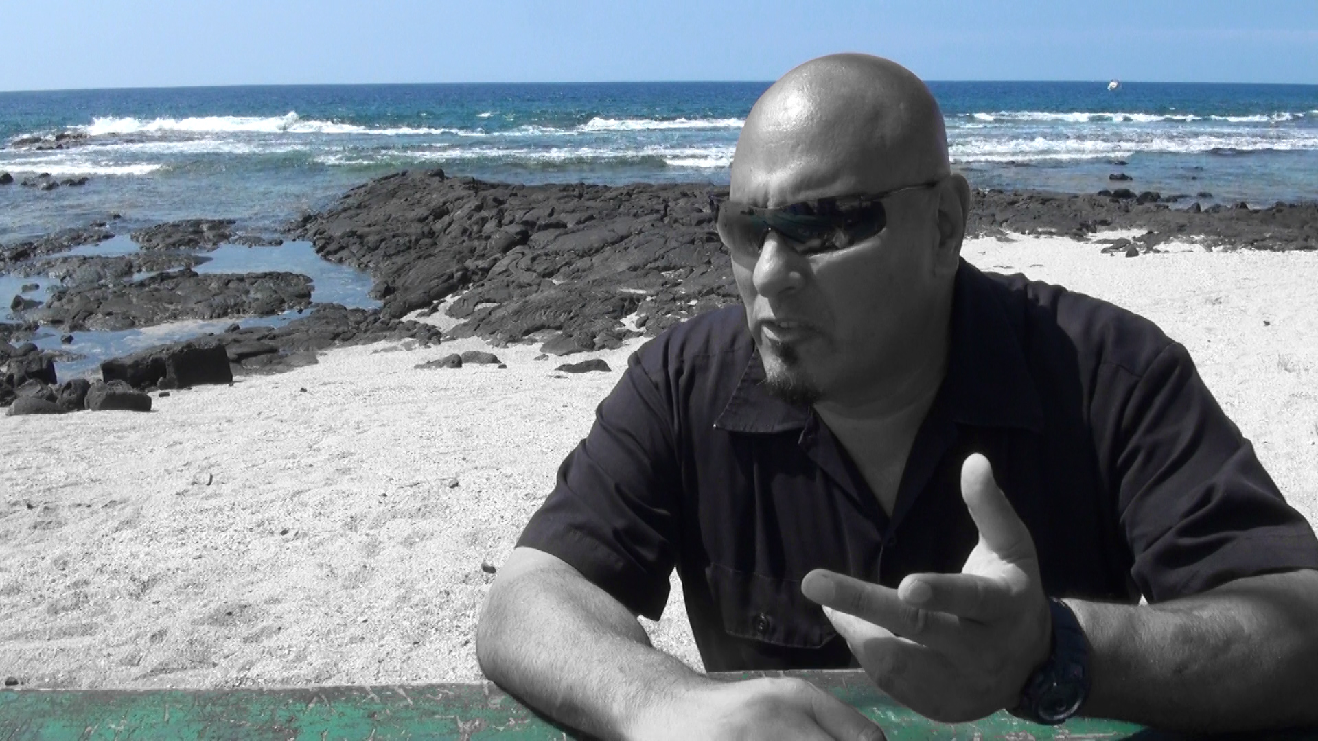 Bullitt (Richard Gonzalez) on the beach, from GIFilms latest production: PROJECT Z