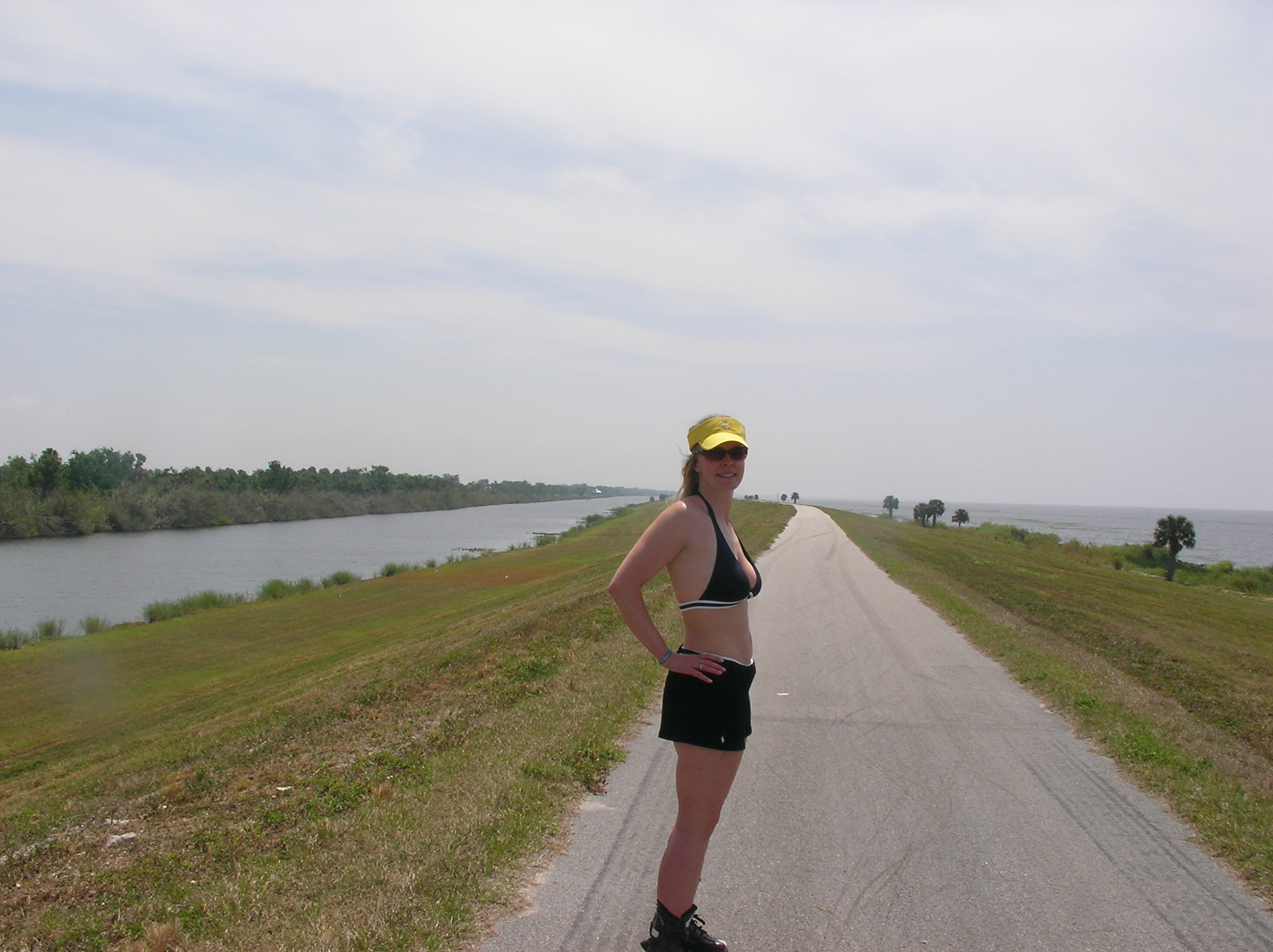 Kellie Rollerblades around Lake Okeechobee