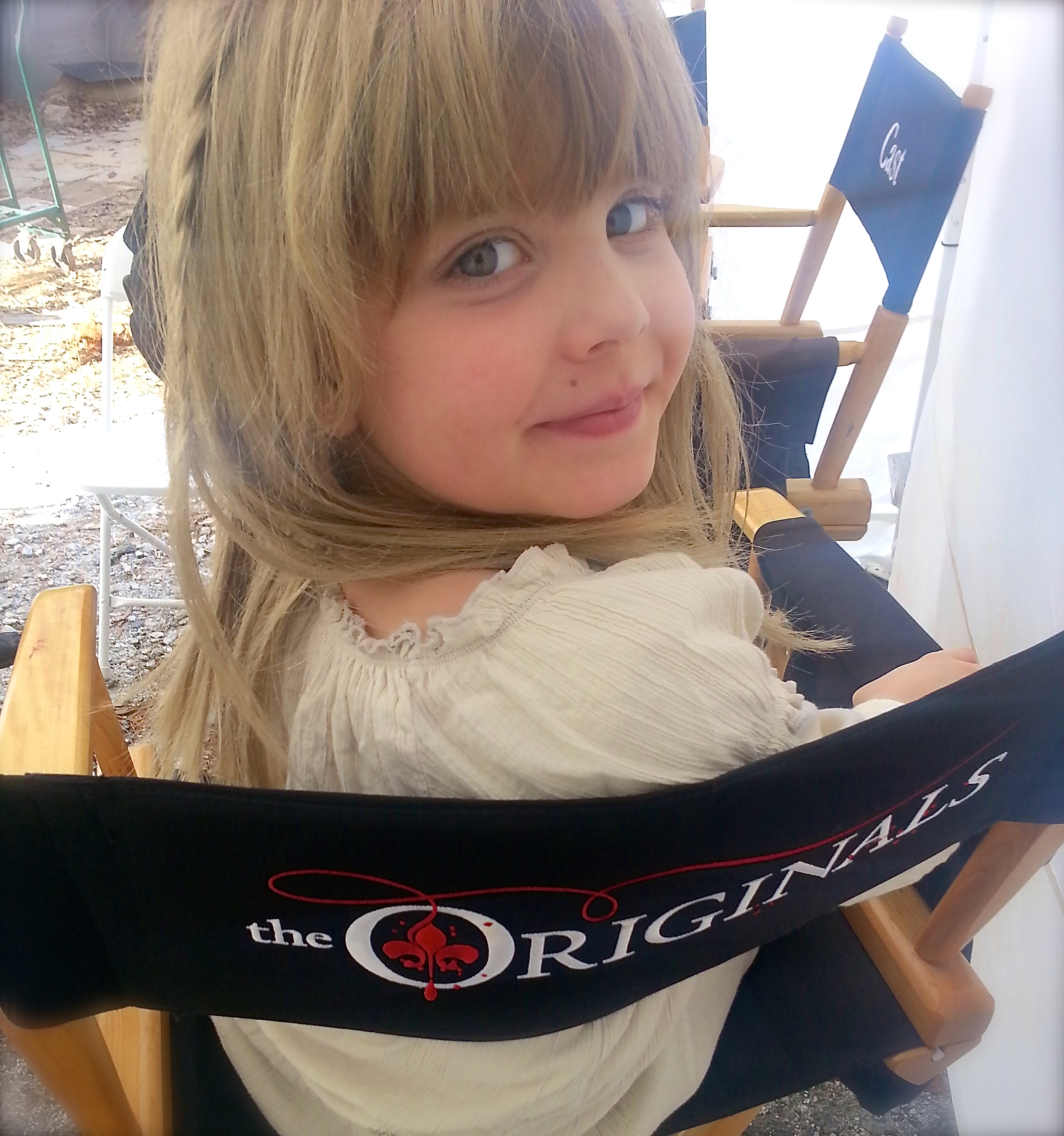 Callie on set of The Originals season 1 as young Rebekah
