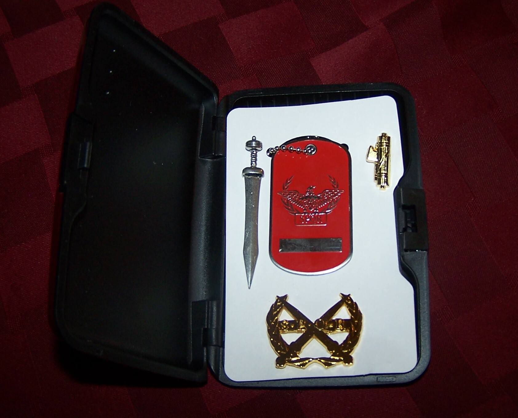 Roman Legion Soldier Uniform Pin Set. Custom and Stock Roman soldier insignia for film or novelty purposes. OSHI Regalia.