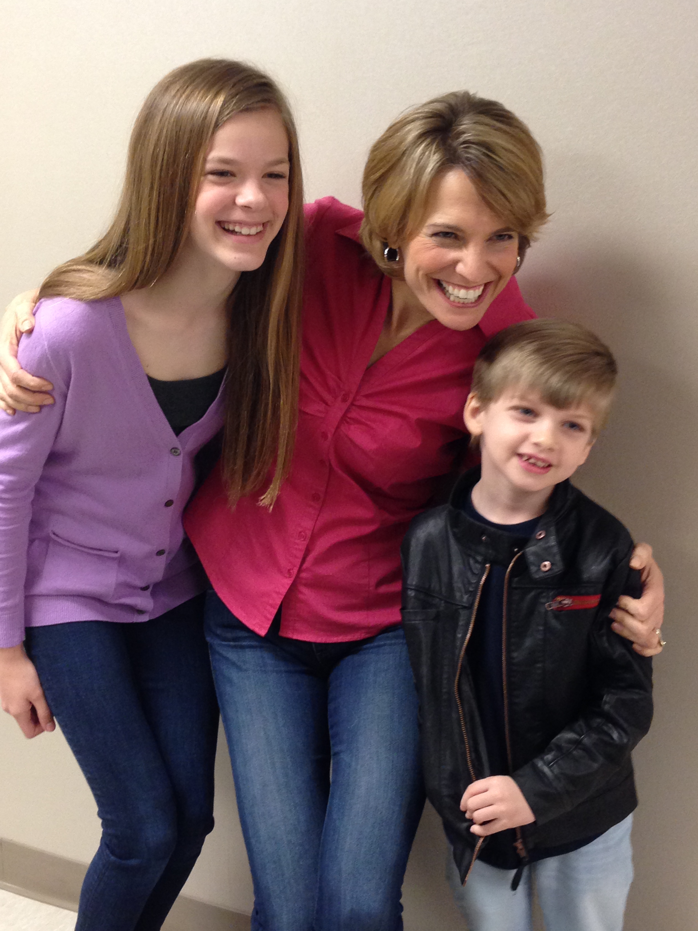 Bronx Murray with Abigail White and Joanne Clendining on the set of Stop & Shop.