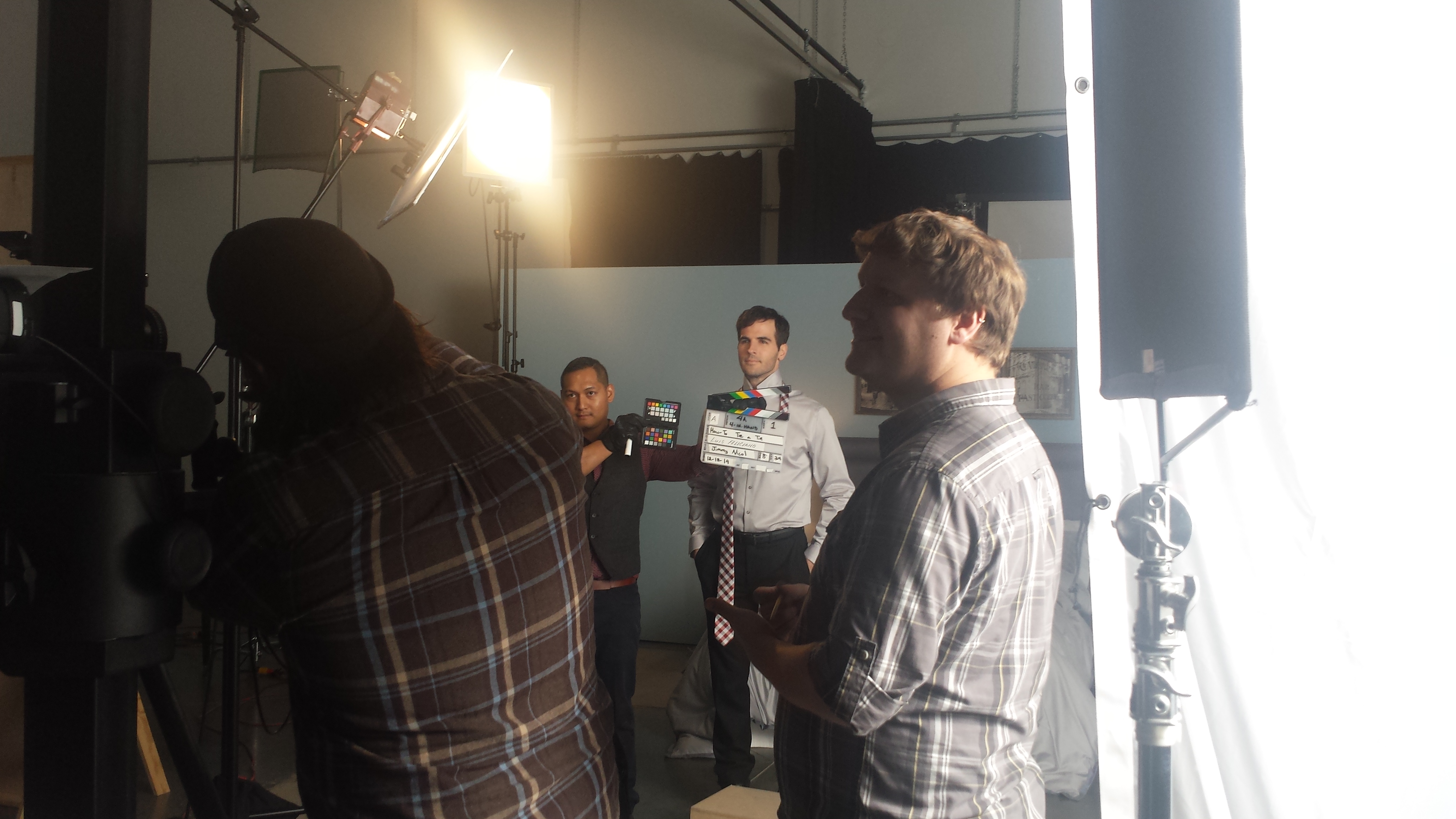on set with Sears. Men's grooming by Loni Hale