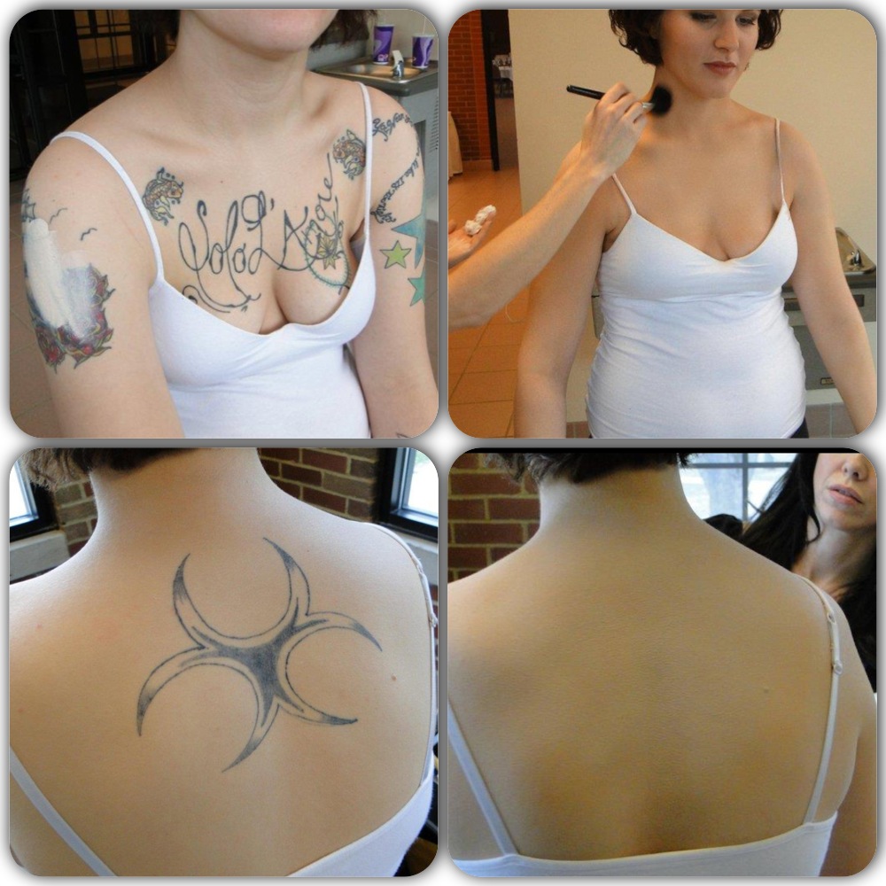 Before and after tattoo covering by Loni.