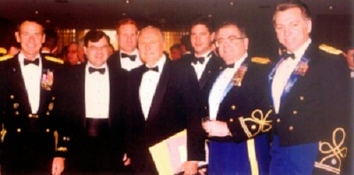 Colonel Jack Kingston, Asst SECDEF James Locher, SECARMY Jack Marsh, General Carl Steiner, CINCSOCOM - Special Operations Banquet, Washington DC, 1992
