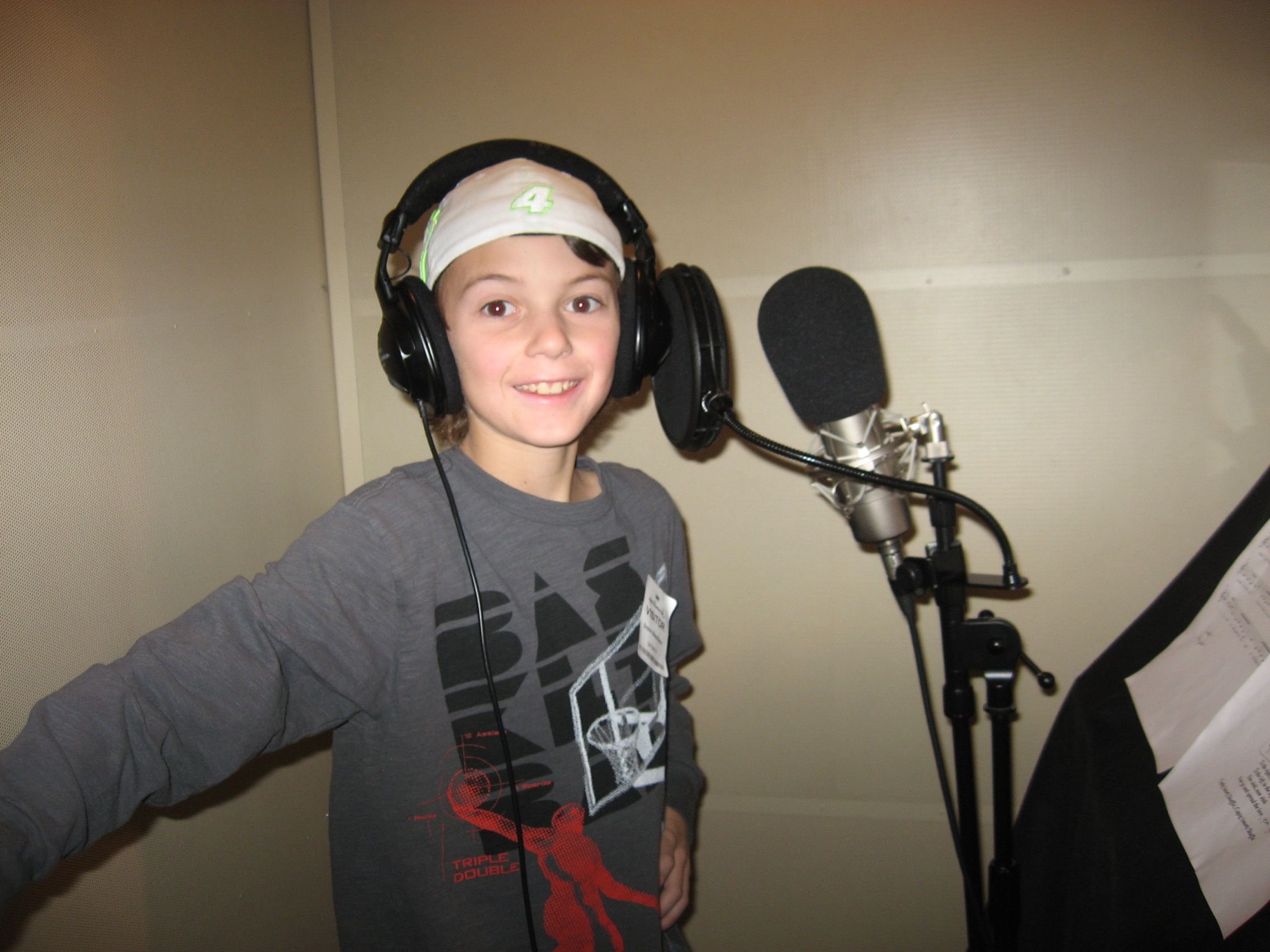 In the recording studio at Hallmark recording the Valentine 