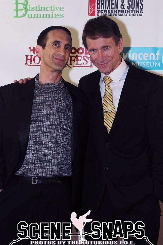 Gregory Blair with Bill Oberst, Jr.--his DEADLY REVISIONS leading man--on the red carpet at the Hollywood Horrorfest opening night. from