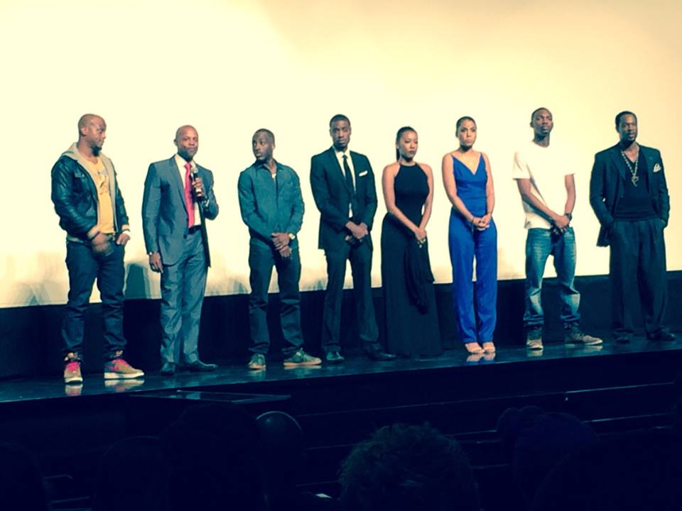 at the premiere of Frat Brothers with the lead actors