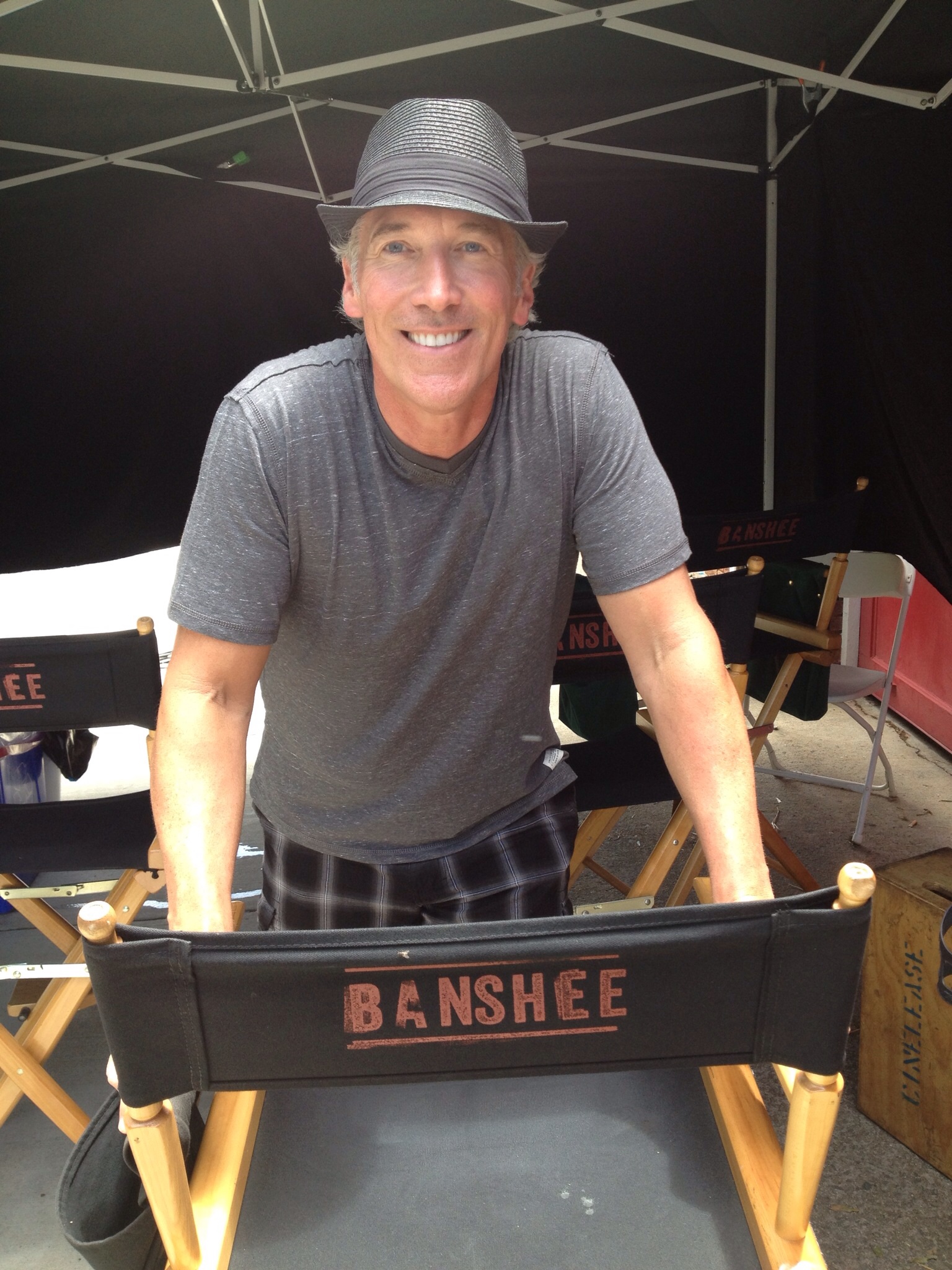Actor Fred Galle on Cinemax set of Banshee