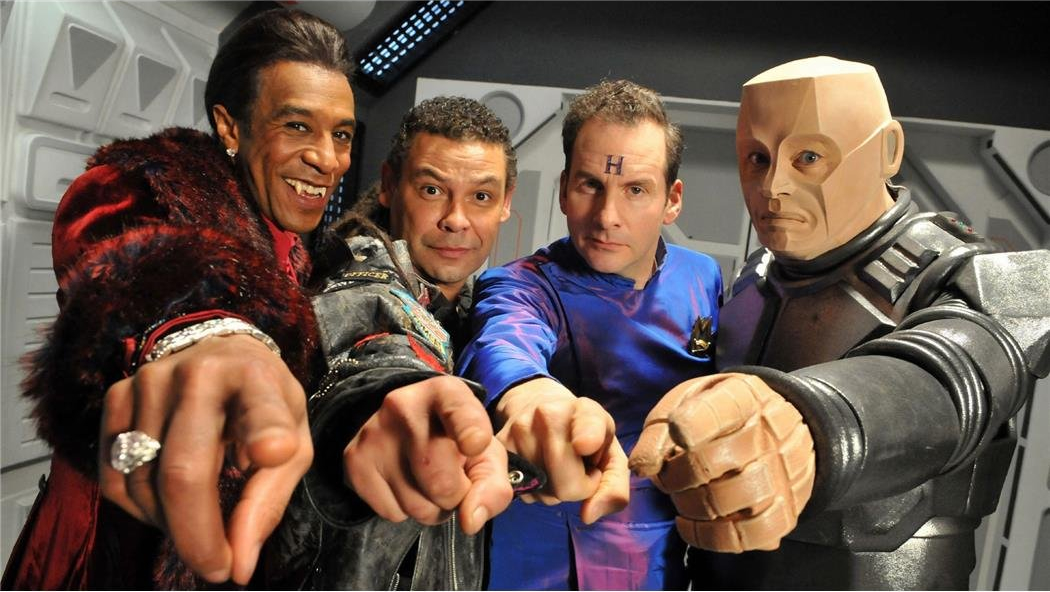 Chris Barrie, Craig Charles, Danny John-Jules and Robert Llewellyn in Red Dwarf (1988)