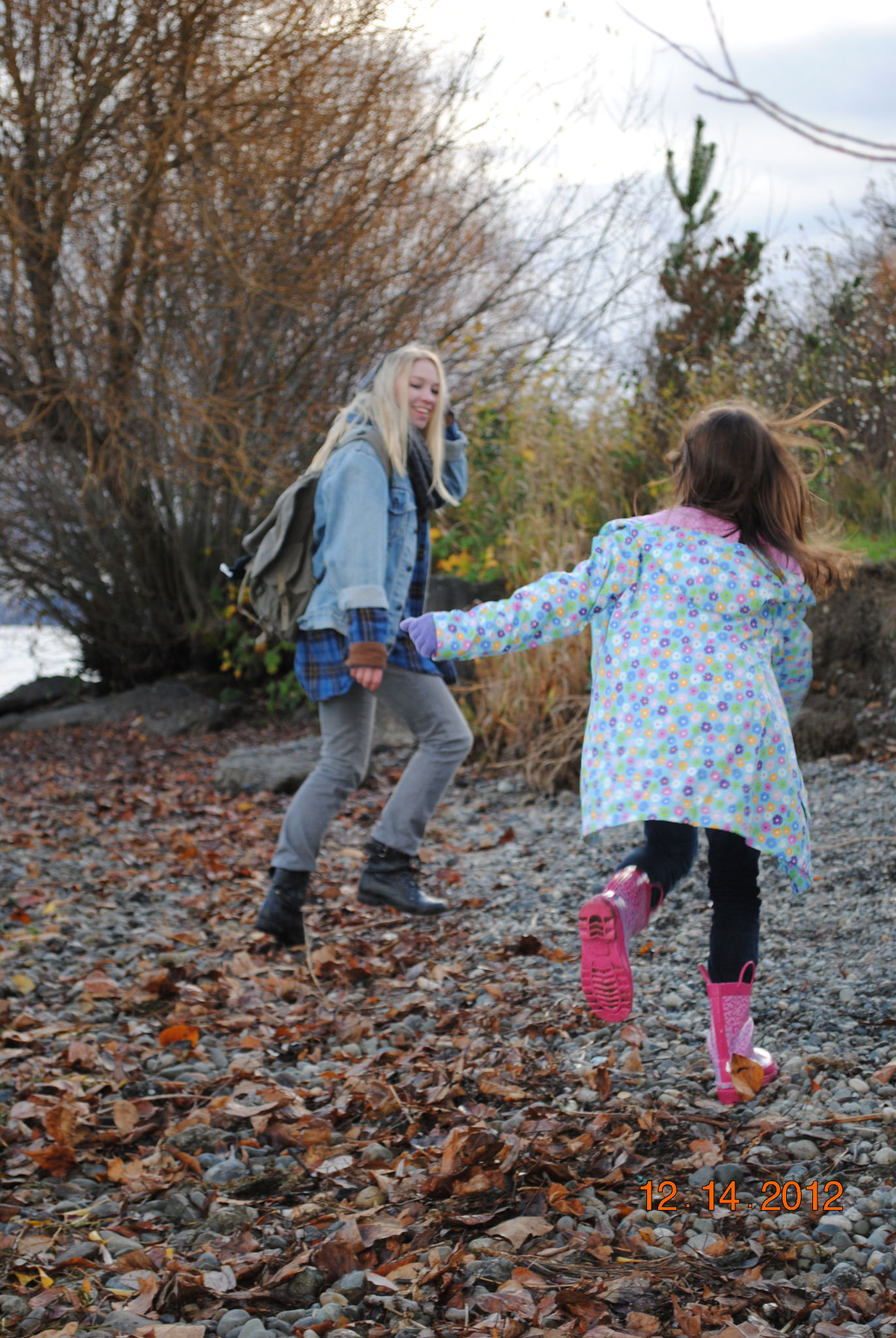 Megan with co-star Heidi filming a scene on the beach from Canna